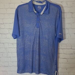 Ocean Blue White Size Medium Patterned Slazenger Golf Shirt